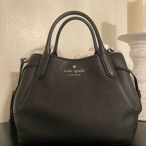Beautiful Kate Spade Dumpling Small Satchel Handbag - Black Pebbled Leather
